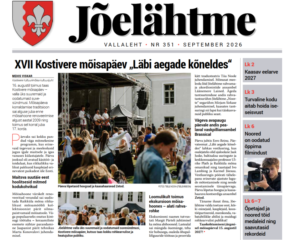 Septembrikuu vallalehe esileht